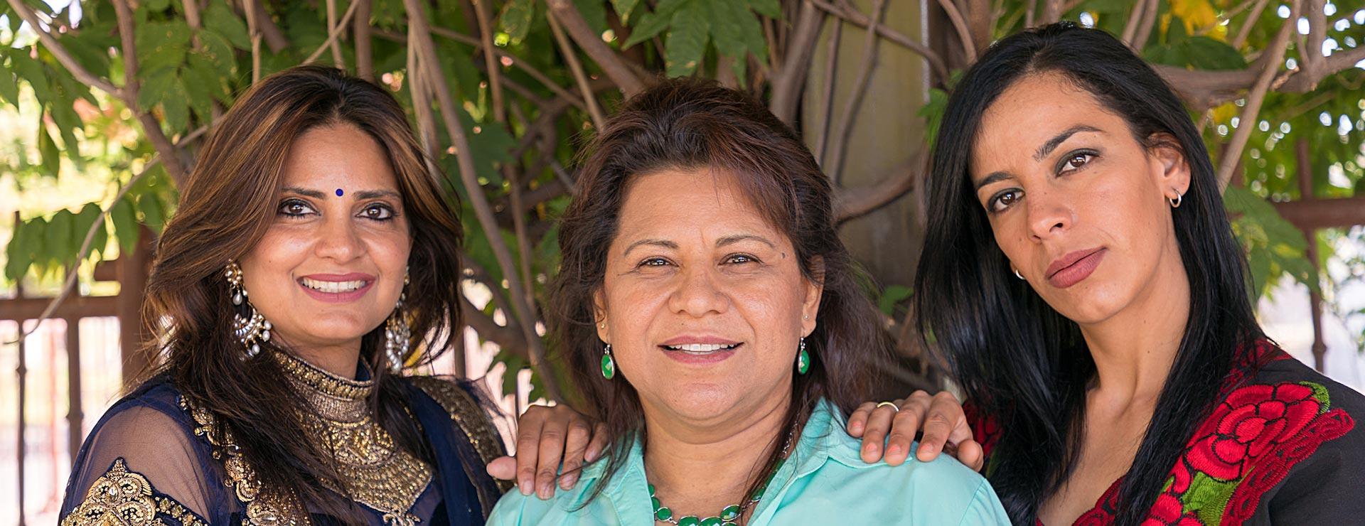 Three ethnic women