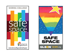 Safe Space Stickers at Sierra College