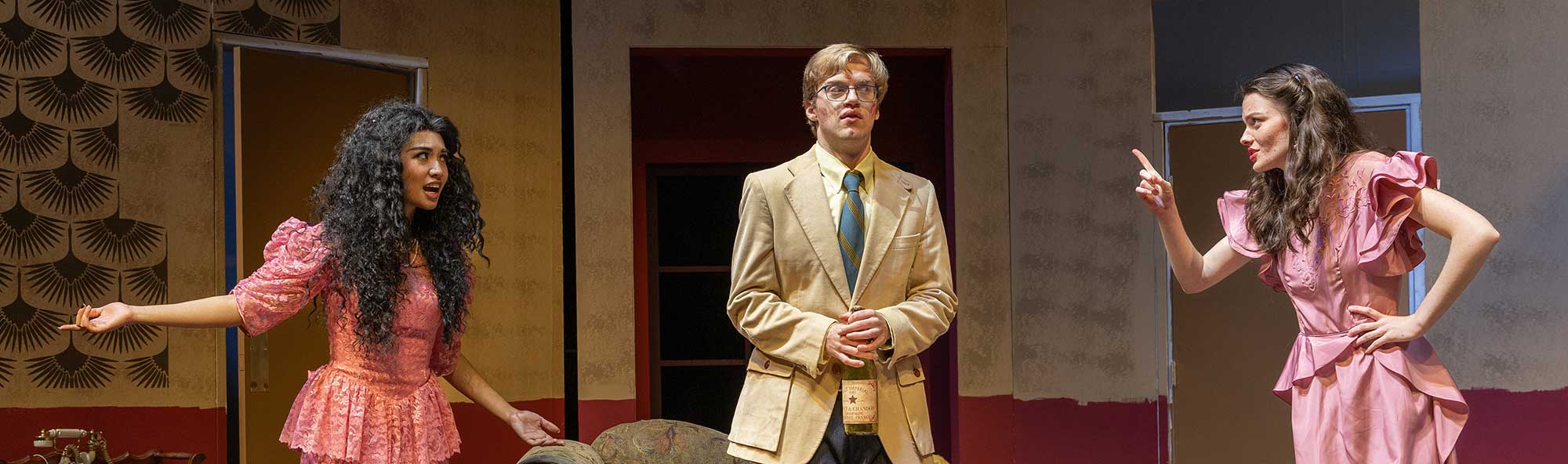 Three actors in Lend Me a Tenor production