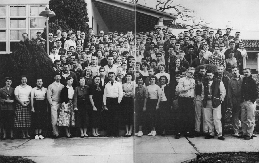 Barbara Vineyard and Frosh Class, 1956 Sierra College