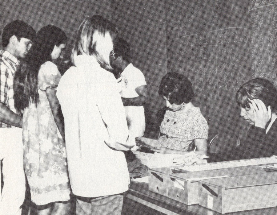Registration process at Sierra College in 1960s