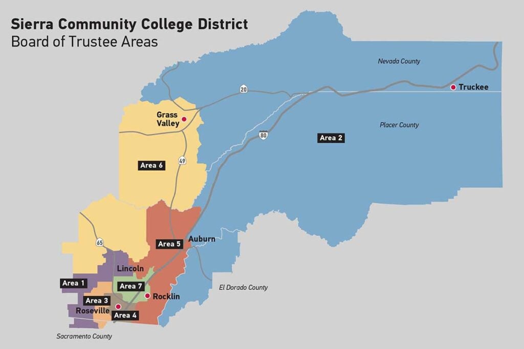 Simplified version of the 2022 Adopted Trustee Area Map