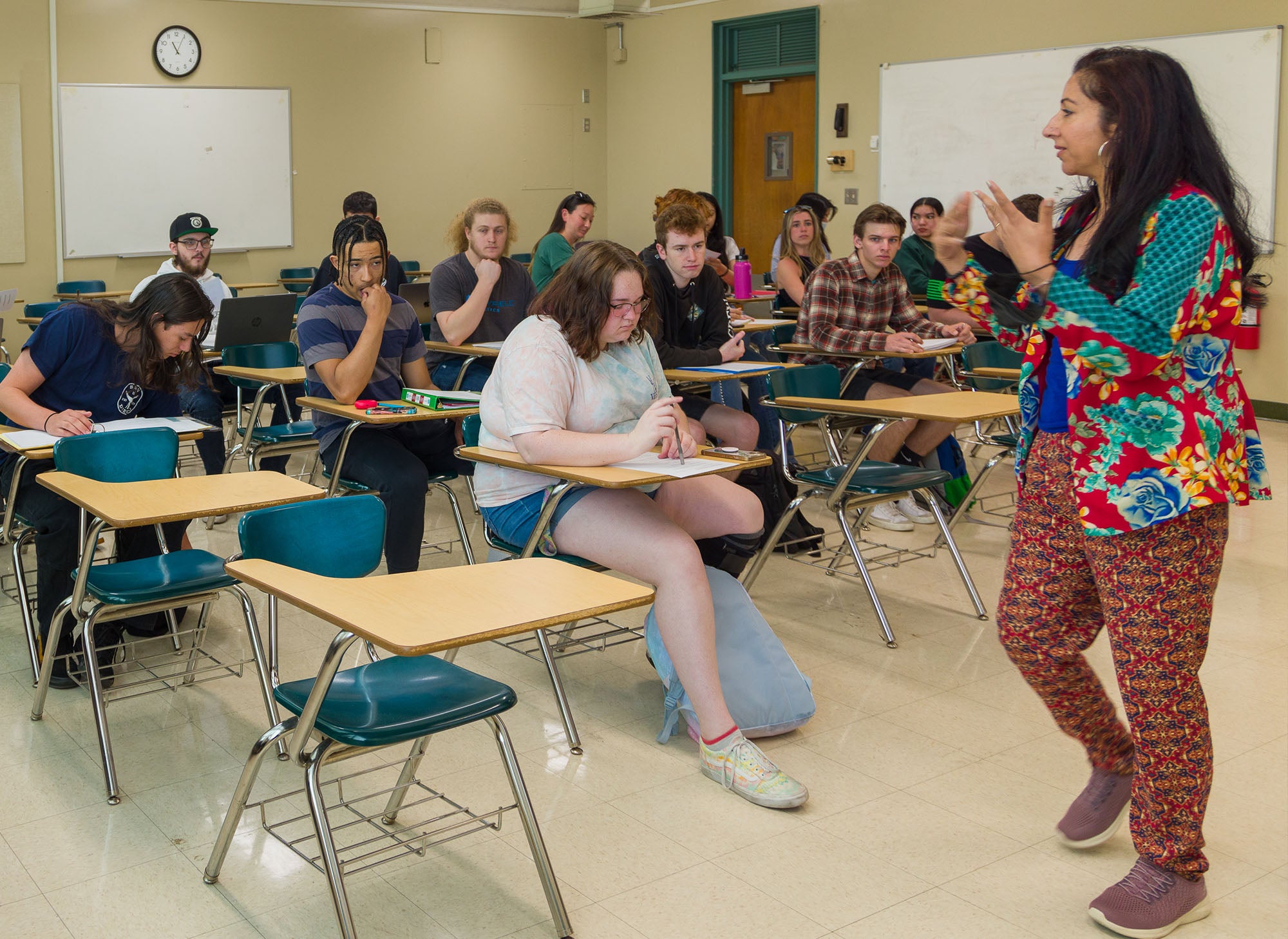 Students in macroeconomics class at Sierra college