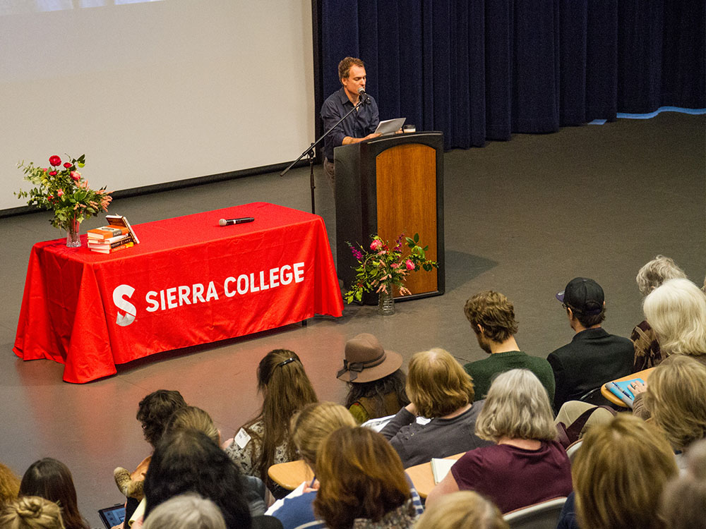 Speaker giving a professional development presentation to Sierra College employees