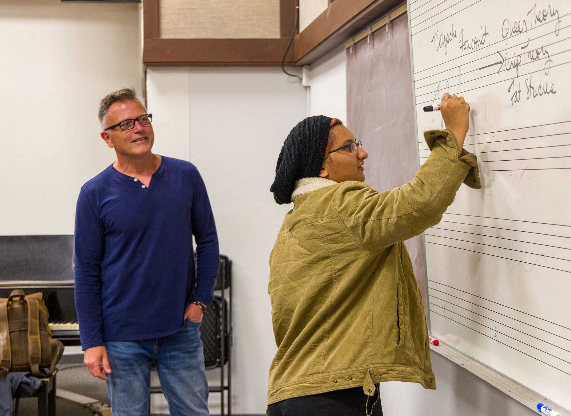 Student and instructor in LGBT Studies class at Sierra College