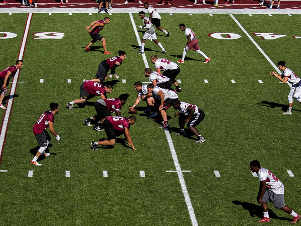 Sierra College football scrimmage on Rocklin campus