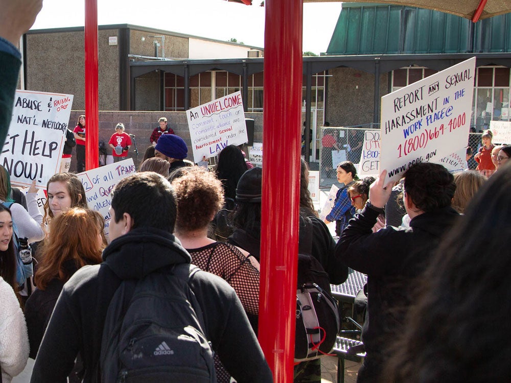 Students are protesting against violence