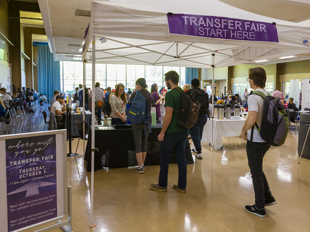 Entrance to Transfer Fair in Sierra Campus Center