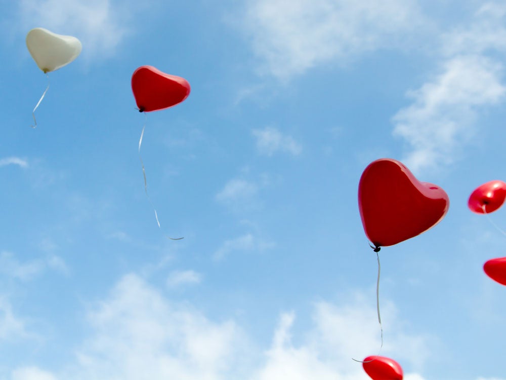 Heart balloons for the annual Sierra College Big Day of Giving