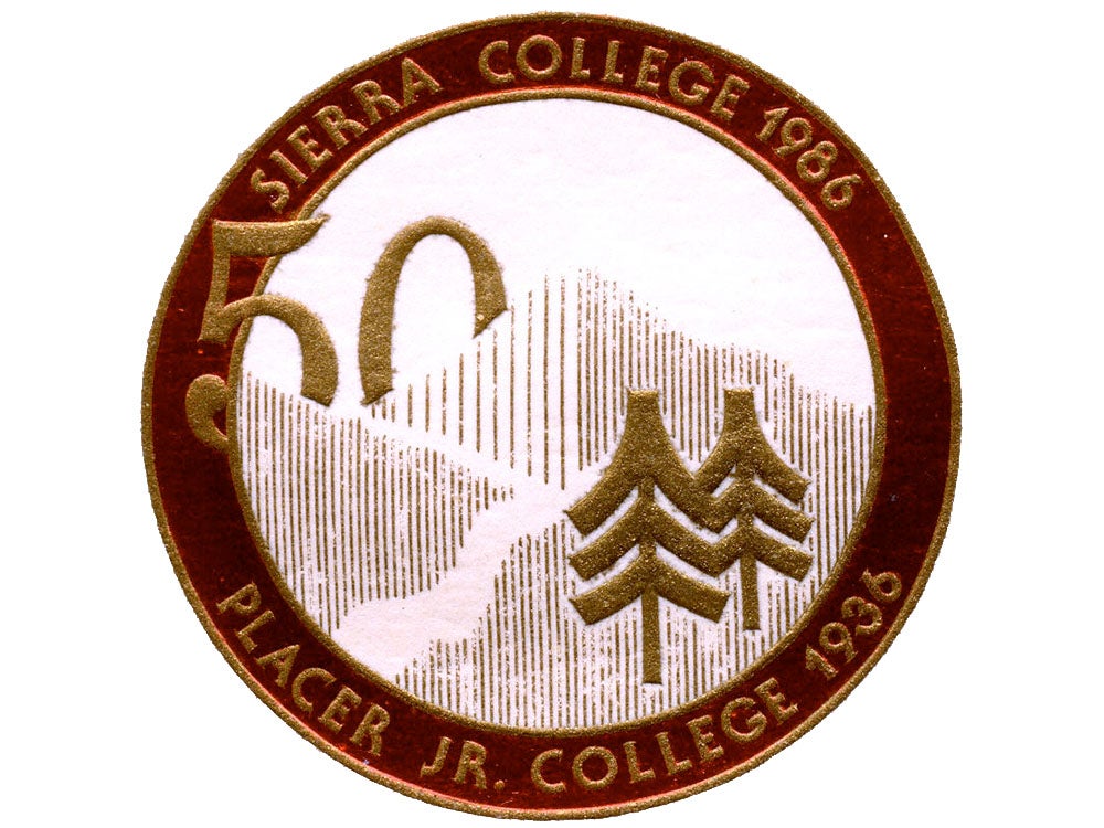 Emblem for Sierra College's 50th Anniversary in 1986