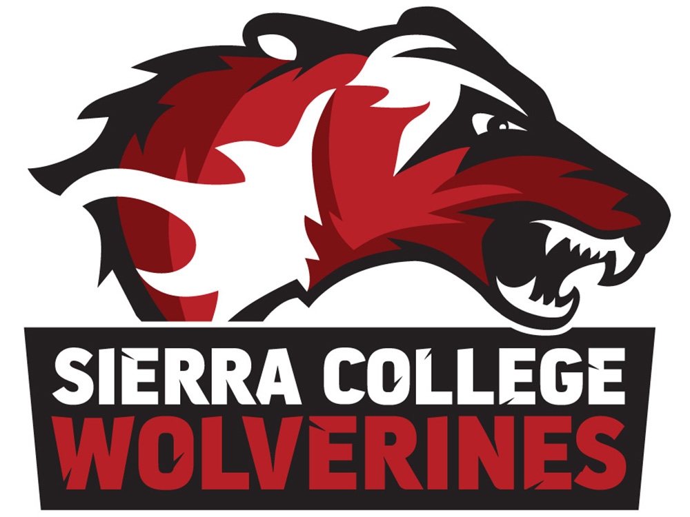 Sierra College Wolverines red, black and white athletics logo
