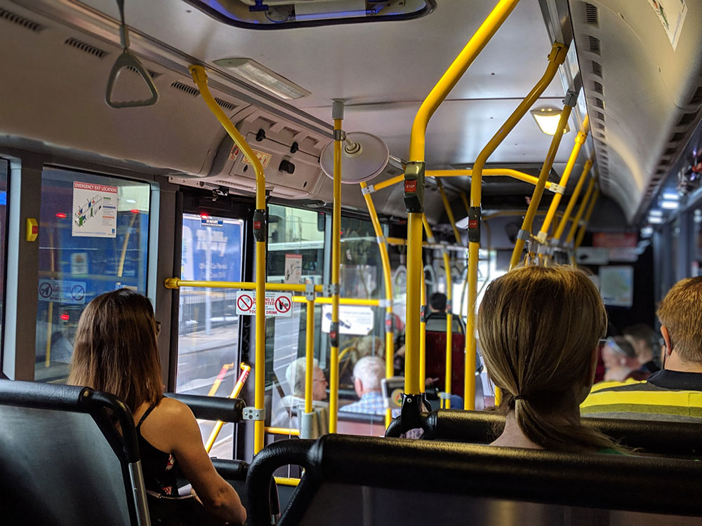 Interior of city bus