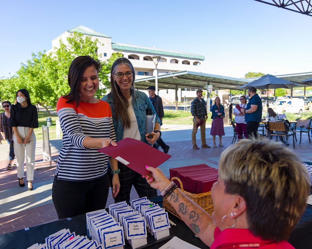 2022 scholarship recipients arriving at scholarship awards event on Rocklin Campus.