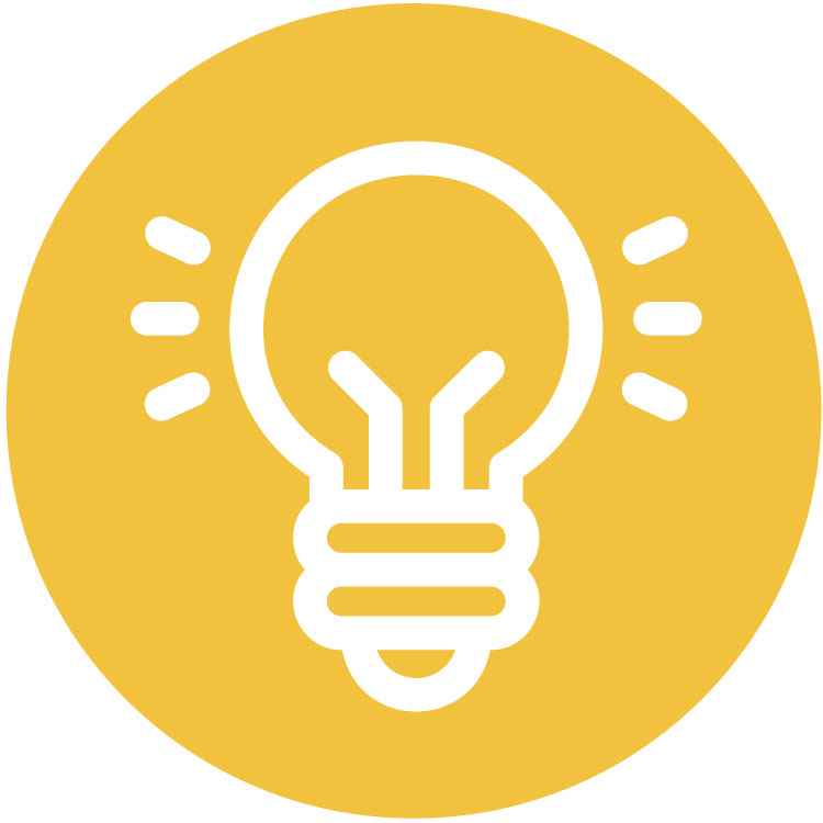Yellow lightbulb icon/graphic