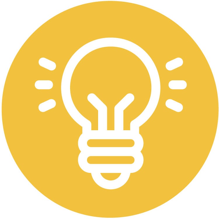 Yellow lightbulb icon/graphic