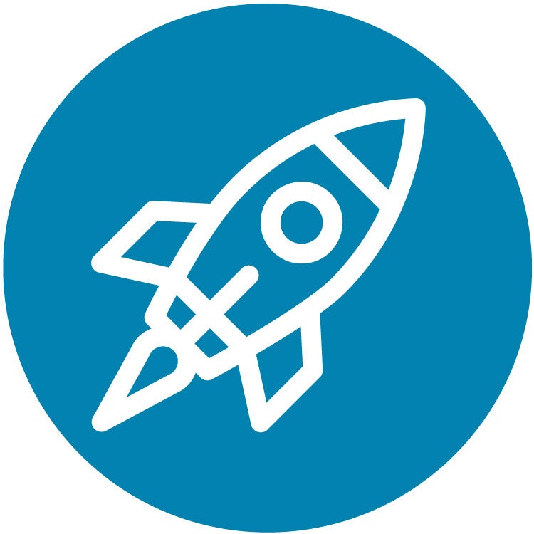 Blue spaceship icon/graphic