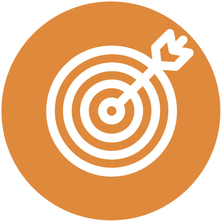Orange target icon/graphic