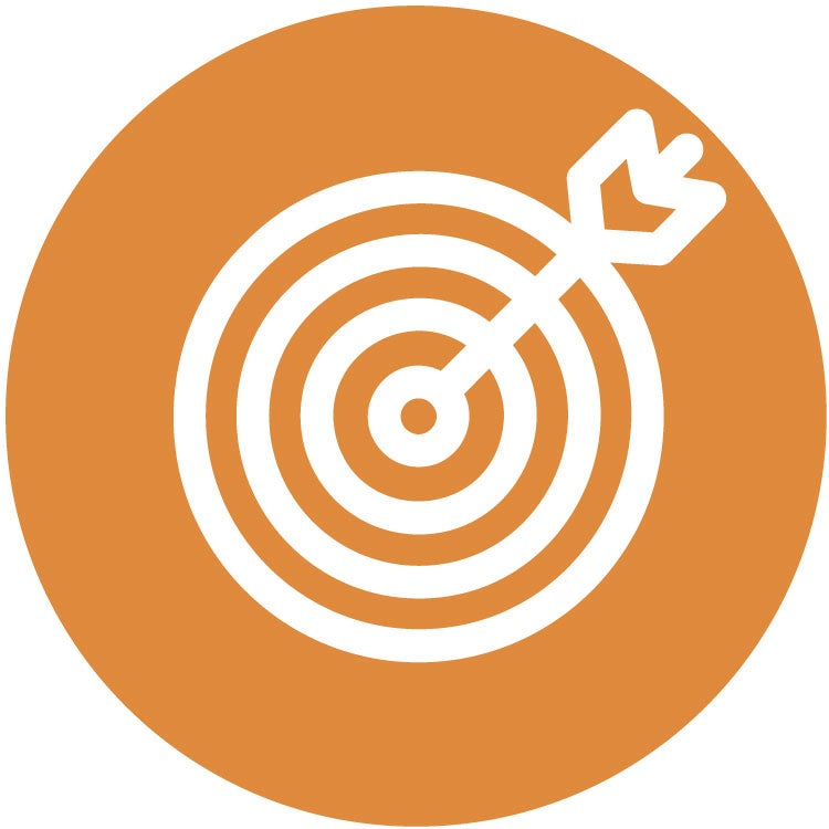 Orange target icon/graphic