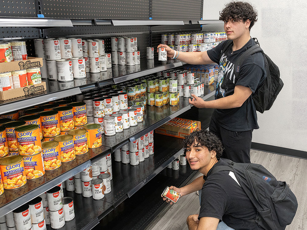 Student at the Food Pantry on Rocklin campus