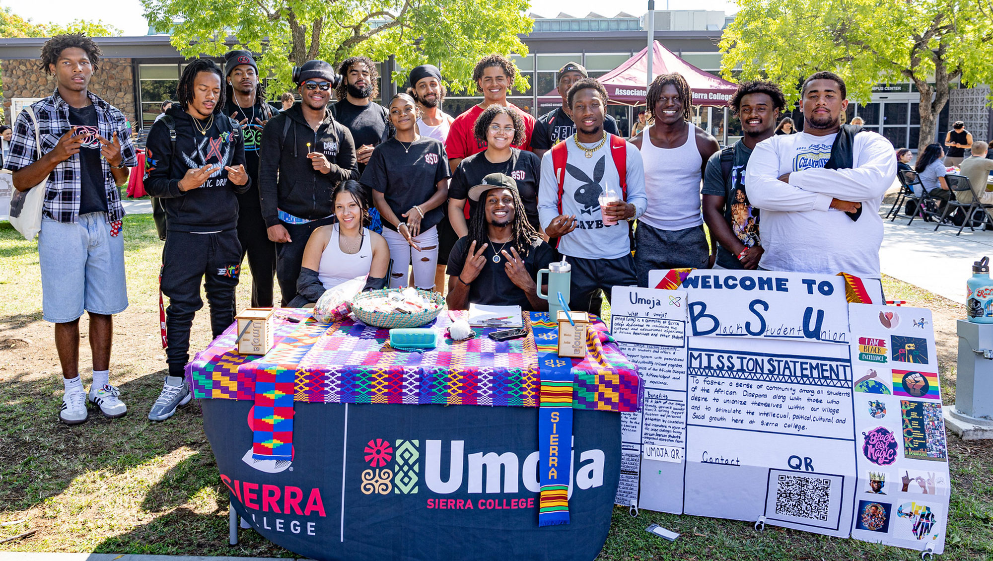 Black and African American students promoting Umoja at Club Days event
