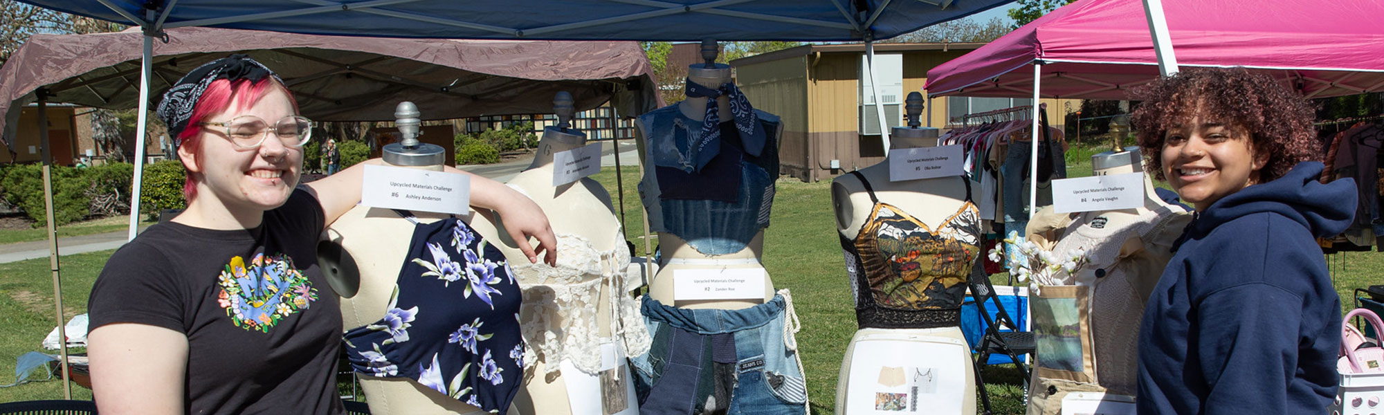 Students show their eco-clothing designs at campus event