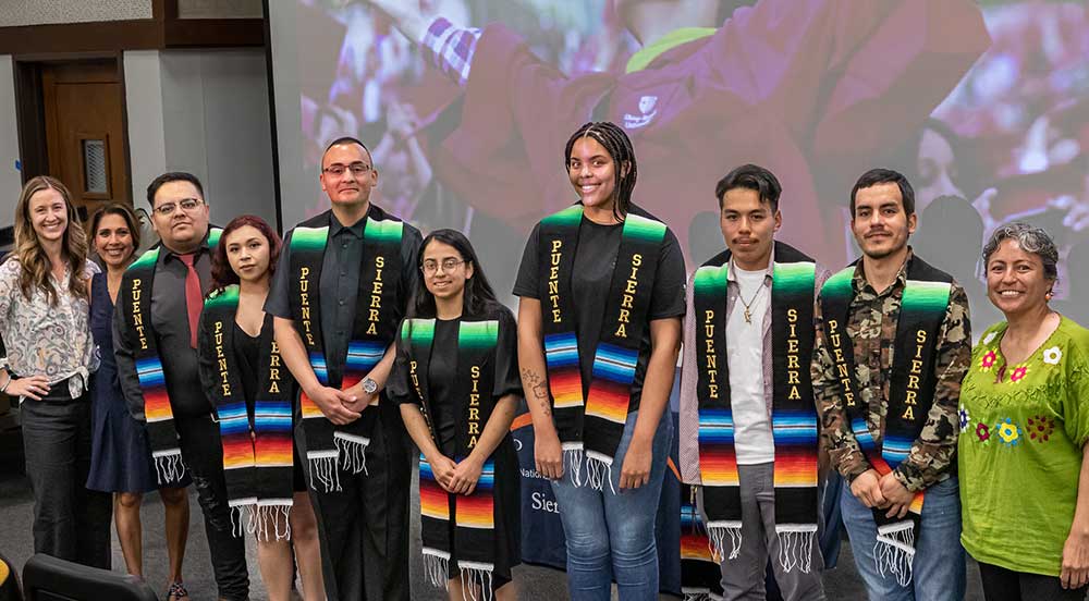 Sierra College Puente graduates with Puente advisors