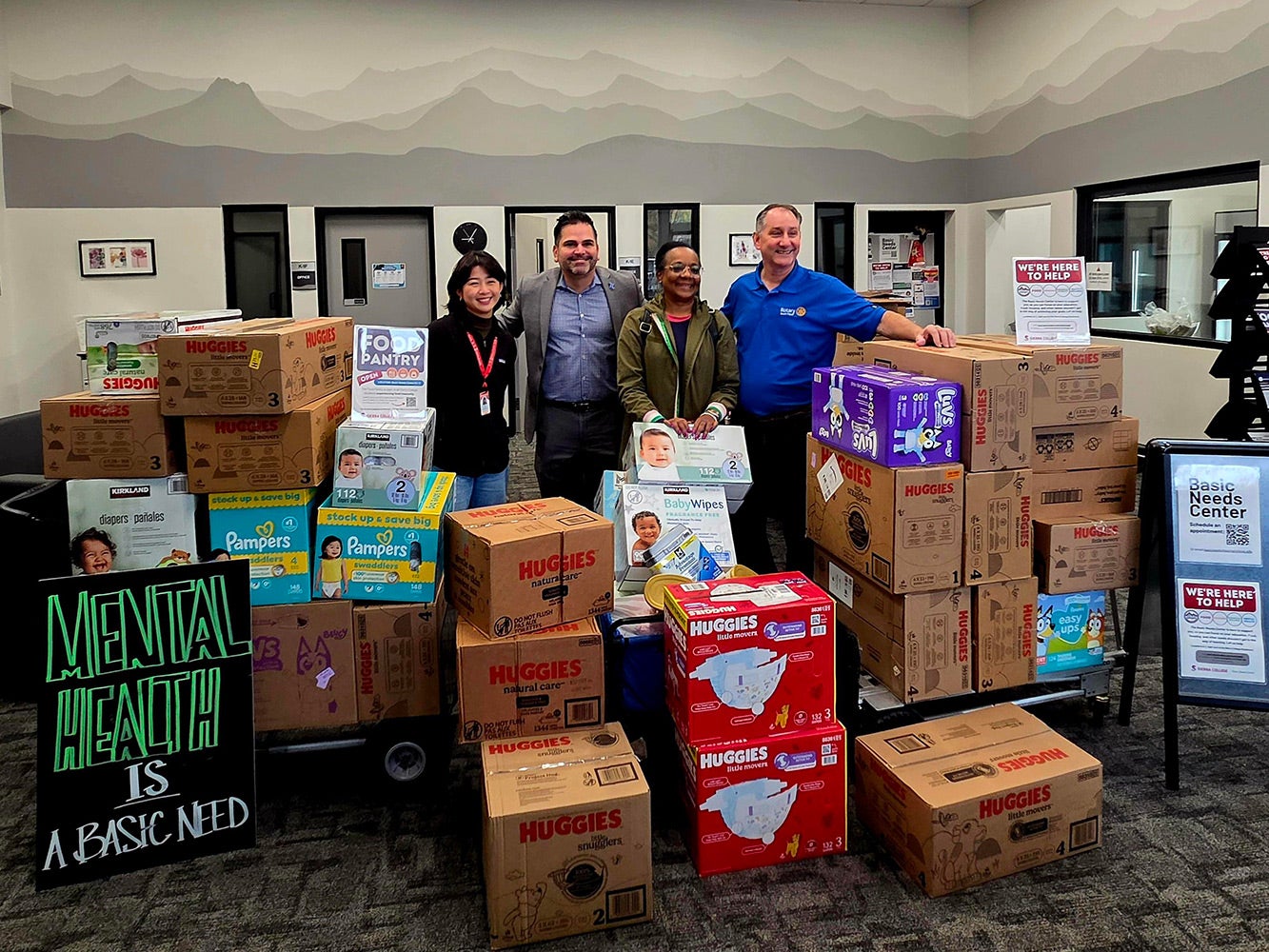 South Placer Rotary delivers diapers, wipes and formula to the Sierra College Basic Needs Center