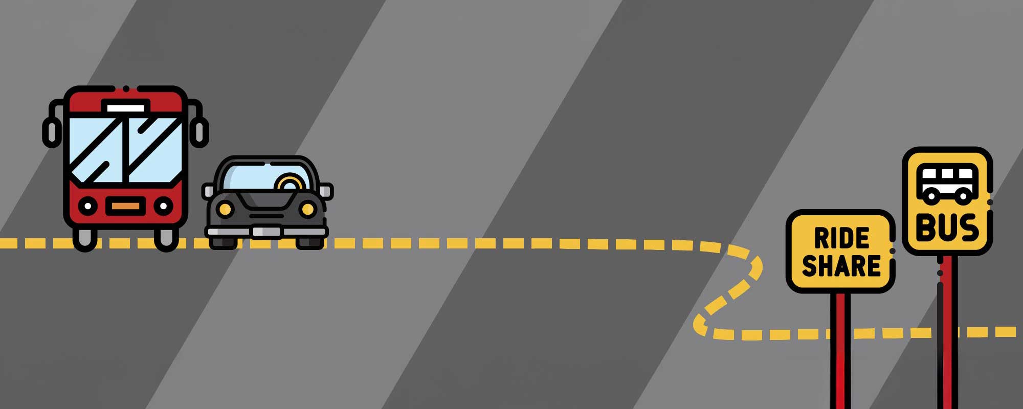 Rideshare and Bus illustration