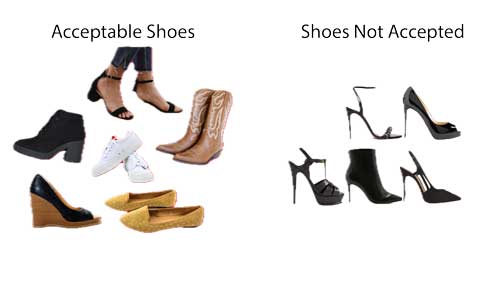 Acceptable Unacceptable Shoes Commencement