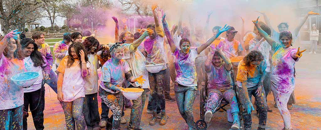 Sierra College students at Holi celebration on campus