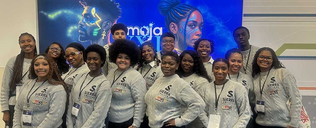 Sierra College students attend Umoja conference dressed in matching Umoja sweaters