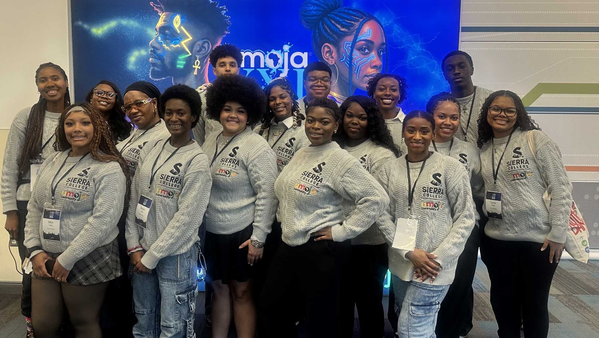 Group photo of Sierra College students at Umoja conference